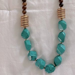 Betsy Pittard Designs - Turquoise and Wooden Bead Necklace